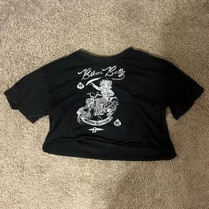 Biker Betty graphic crop top